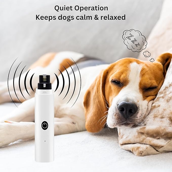 GajetNest Professional Pet Nail Grinder for Dogs and Cats, 2 Speeds LED Light USB Charging Low Vibration, Quiet, Cordless Ergonomic Long Lasting Battery, Safety Guard-Mewly Pet