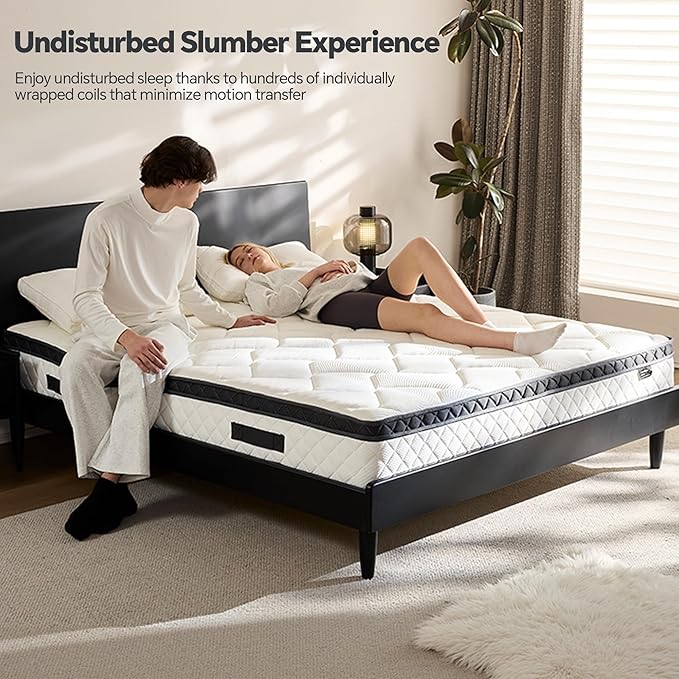 Full Mattress in a Box, 12 Inch Hybrid Full Size Mattress with Individual Pocket Spring & Memory Foam, Firm, Motion Isolation, Comfort for Pressure Relief, CertiPUR-US Certified