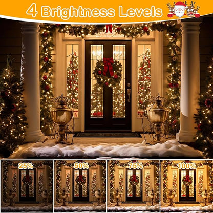 Decute 300Led 99FT Copper Wire Christmas Fairy String Lights Dimmable with Remote Control Starry Lights with UL Cerficated Decorative for Party Wedding Bedroom Yard Christmas Tree Warm White