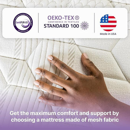 NapQueen Full Mattress, 12 Inch Victoria Hybrid Cooling Gel Infused Pocket Spring and Memory Foam Mattress, Full Size Mattress Bed in a Box, CertiPUR-US Certified, Fiberglass-Free Mattress