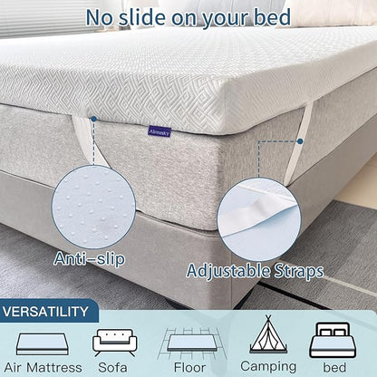 Airensky 4 Inch Memory Foam Mattress Topper, Cooling Gel Infused High Density Full (45"x75") Topper with Removable Skin-Friendly Cover, Bed Topper for Pressure Relief Back Pain, CertiPUR-US Certified