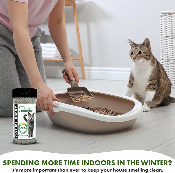 Cat Litter Deodorizer | Litter Box Odor Eliminator | Fragrance-Free with Active Carbon | Eliminates Cat Odors and Smells to Keep Your Home Fresh and Clean (25 LBs)-Mewly Pet