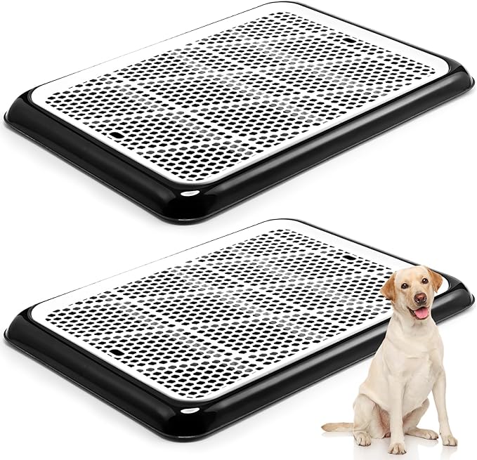 Mifoci 2 Pcs Dog Pee Pad Holder Potty Tray Portable Dog Litter Box Toilet Training for Indoor Outdoor Small Medium Large Pet Puppy(25.6 x 18.9 Inch)-Mewly Pet