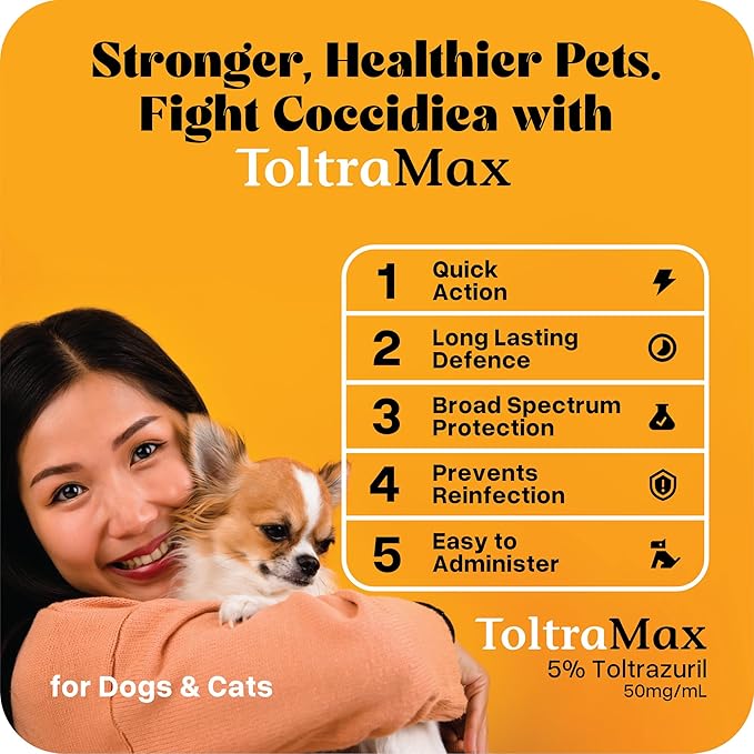 Toltrazuril 5.0% for Horses, Dogs, Cats, 500mL/16.9 Ounce, for Non-Food Chain Animals, Peanut Butter-Mewly Pet