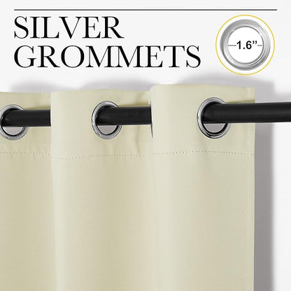 NICETOWN Door Curtain for Doorway Privacy, Curtains 84 Inch Length, Room Divider Cover, Blackout Temporary Insulated Closet Curtain for Bedroom Closet (1 Panel, 7ft Tall x 5ft Wide, Beige)