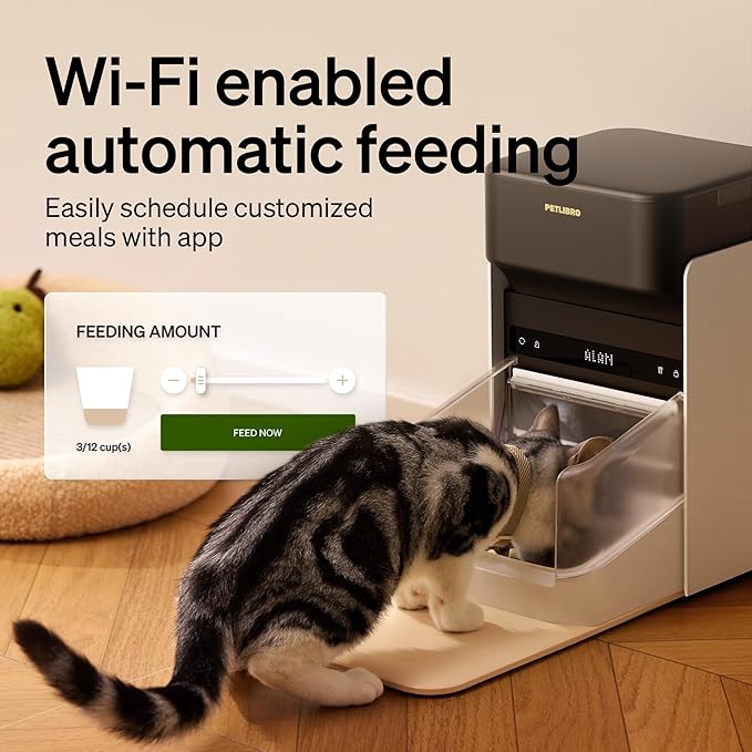 PETLIBRO RFID Automatic Cat Feeder, Collar Tag-Activated Personalized Meals, 5G&2.4G Wi-Fi Programmable Cat Food Dispenser with Cats Recognition & Diet Tracking for Multi-Pet Homes and Different Diets-Mewly Pet