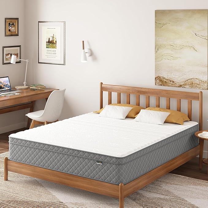 PurrJoys King XL Mattress, 12 Inch Hybrid King XL Size Mattress with Cooling Gel Memory Foam and Pocket Springs, CertiPUR-US Certified, Medium Firm