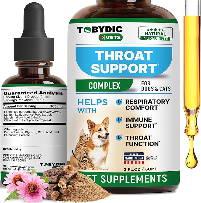 Dry & Wet Kennel Cough Natural Medicine & Relief for Dogs and Cats - Herbal Treatment Support Helps to Soothe Throat & Respiratory Trachea Comfort Supplement for Pets - Made in USA-Mewly Pet