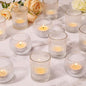 Clear Votive Candle Holders Set of 10-Round Glass Candle Holders Bulk for Wedding Table Centerpiece,Tea Lights Candle Holder Glass for Bridal Shower,Home & Dinner Party Decor
