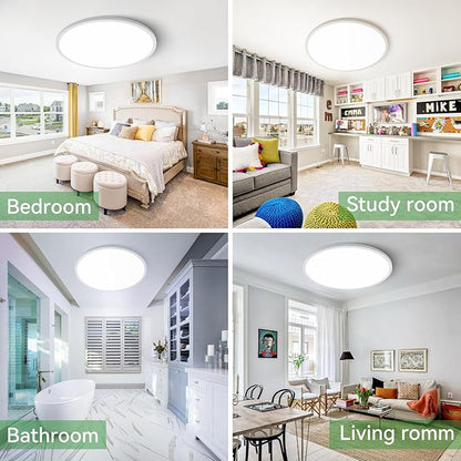 hepside 15.8INCH 2Pack Big Dimmable Flush Mount Ceiling Light Fixture White, 3CCT 3000/4500/6000K Ceiling Lamp, 36W 4200LM Super Bright Low Profile Light for Bedroom, Kitchen, Bathroom, Hallway