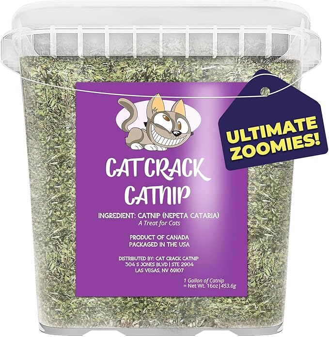 Cat Crack Catnip, Zoomie-Inducing Cat Nip Blend, North American Made & 100% Natural, Safe & Non-Addictive Catnip Treats Used to Supplement Cat Nip Toys, Spray, & Accessories (20 Cups)-Mewly Pet