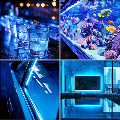 LED Strip Lights ICE Blue COB 320 LEDs High Brightness Indoor Use Flexible Thin LED Lights for Home DIY Display Cabinet 5V USB LED Short Light, Commercial Decoration TV Lights (3.28FT/3Pack)