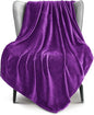 Exclusivo Mezcla Fleece Throw Blanket for Couch, Sofa, 300GSM Super Soft and Warm Blankets, Purple Throw All Season Use, Cozy, Plush, Lightweight, 50x60 Inches