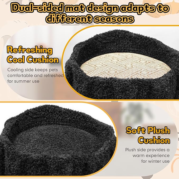 Luxury Cat Tree Tower for Indoor Cats,88.6" Tall Cat Tree,Multi-Level Furniture Activity Center with Scratching Posts Stand House Condo Funny Toys Kittens Pet Play House, Purple-Mewly Pet