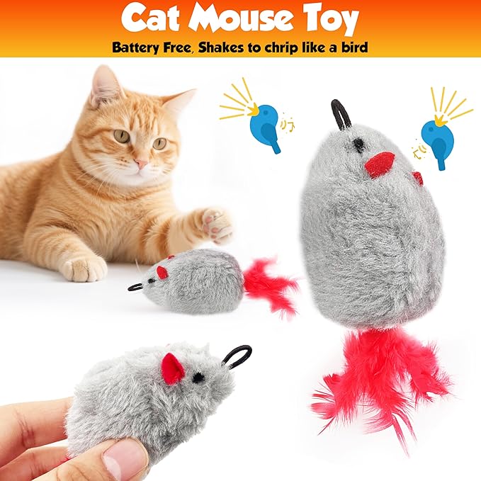 Cat toy pack with 27PCS self play accessories for indoor cats-cat teaser wand, fishing pole, suction cup, ball, string, mouse, feathers and hanging interactive cat toys for kitten Exercise & Chase-Mewly Pet