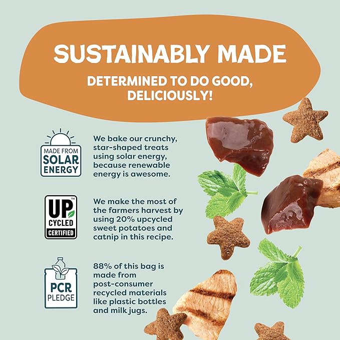 Shameless Pets Crunchy Cat Treats - Catnip Treats for Cats with Digestive Support, Kitten Treats with Real Ingredients, Natural & Healthy Flavored Feline Snacks - Catnip N Chill Chicken Liver, 1-pk-Mewly Pet