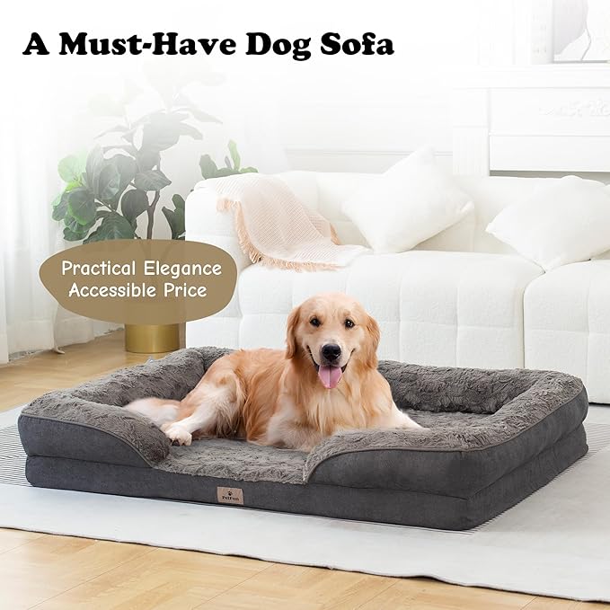XXL Orthopedic Dog Bed - Washable Dog Sofa Beds for Giant Dogs, Supportive Foam Pet Couch Bed with Removable Washable Cover, Waterproof Lining and Nonskid Bottom-Mewly Pet