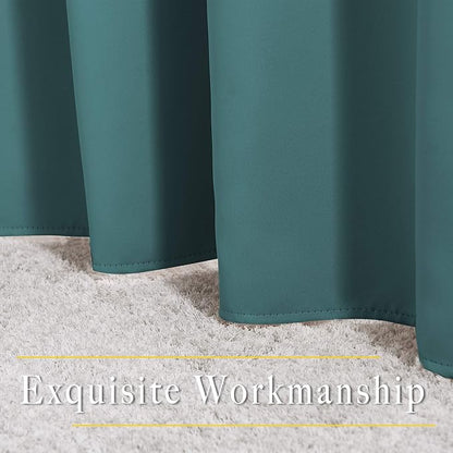 NICETOWN Blackout Sea Teal Curtains 84 inches Long, Grommet Room Darkening Thermal Insulated Sound Dampening Window Treatments for Bedroom/Home Office, 2 Panels, W46 x L84