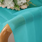 Chyhomenyc Turquoise Sheer Curtains 45 Inch Long 2 Panels, Light Filtering Rod Pocket Voile Short Curtains Drapes for Living Room Bedroom Small Windows, 42Wx45L Inches