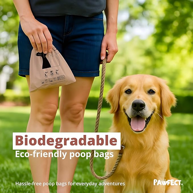 Pawfect Dog Poop Bags Rolls - Biodegradable Doggie Bags, Compostable Dog Waste Bags, BPI Certified Pet Waste Bags, Unscented, Large, Puppy Poo, Earth Friendly, Bolsas de Basura (480 counts)-Mewly Pet