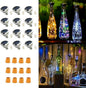 Upgraded 12 Pack Diamond Solar Wine Bottle Lights, 20 LEDs Waterproof Copper Light, Bottle Light Fairy Cork String Lights for Yard Patio Decor, DIY Birthday Gift for Mom Grandma Friend(3 Colors)