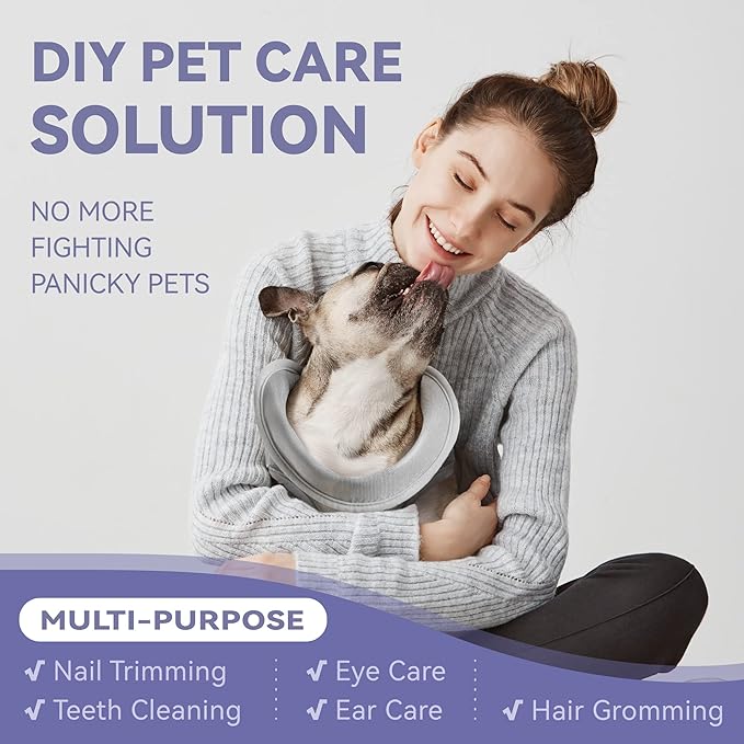 Dog Grooming Hammock Harness for Dogs & Cats with Pet Nail Clipper Trimmer - Cat Hanger Sling for Trimming Clipping Nails- Dog Hammock Restraint Bag for Small Medium Large pet （ Purple XL）-Mewly Pet