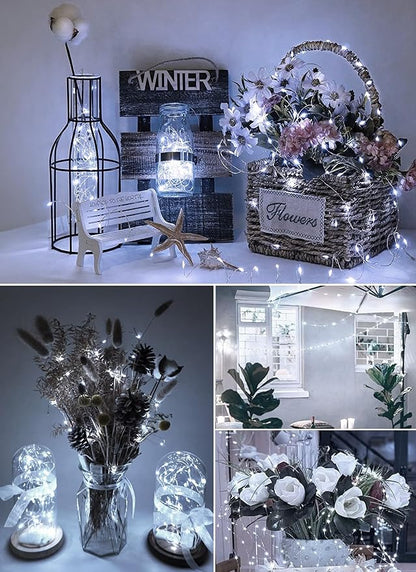 Fairy Lights Plug in, 33Feet 100 LED USB Powered Twinkle Lights with Timer and Remote, Starry String Lights for Indoor Outdoor Wreath Wall Dorm Bedroom Mason Jar Christmas Decoration