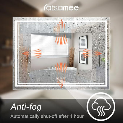 96x36 Inch Led Mirror for Bathroom with Front Light and Backlit, Dimmable Anti Fog Wall Bathroom Mirror with Led Lights, Water Proof, Decor Vanity Mirror
