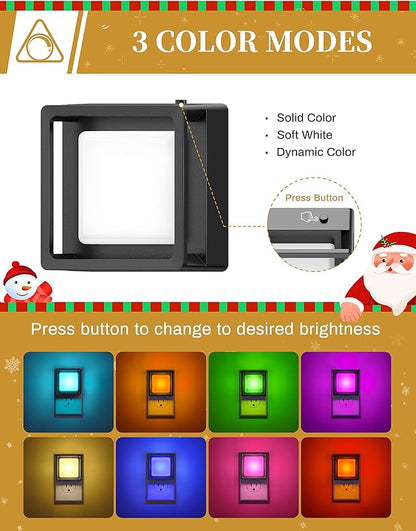 DORESshop Night Light for Kids [2 Pack], Color Changing Baby NightLight, Night Lights Plug Into Wall, Dusk to Dawn Sensor, Plug in Night Light for Kids Room, Nursery, Bedroom, Kitchen, Hallway