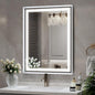LED Bathroom Mirror, 28“x36“ Lighted Bathroom Mirror with Metal Framed, Extremely Bright LED Mirror for Bathroom, 3 Colors Dimmable, Anti-Fog, Memory, Wall Mounted Lighted Vanity Mirror