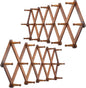 WEBI Accordion Wall Hanger,Expandable Wooden Coat Rack,Accordion Hat Rack for Wall for Hats,Caps,16 Peg Hooks,Brown,2 Packs
