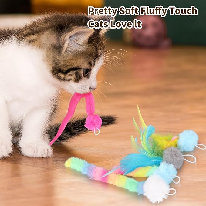 5 Pack Cat Toy Replaceable Feathers for Interactive Cat Toys with Remote Control, Cat Feather Toys Attachments for Indoor Cats Exercise and Play (Not Include Cat Toy, Only Accessories)-Mewly Pet