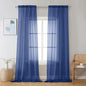 Chyhomenyc Royal Blue Sheer Curtains 96 inches Long 2 Panels, Light Filtering Soft Airy Solid Elegant Voile Window Treatment Drapes for Bedroom Living Room Wedding Party Decor, 42 Wx96 L, 8FT L