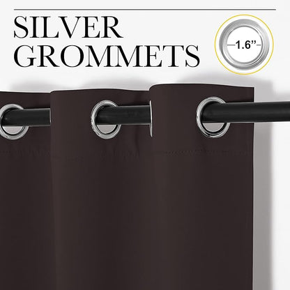NICETOWN Blackout Curtain Panels for Bedroom Window, Triple Weave Microfiber Energy Saving Thermal Insulated Blackout Draperies and Drapes(2 PCs, 55 inches by 68 inches Each Panel, Toffee Brown)