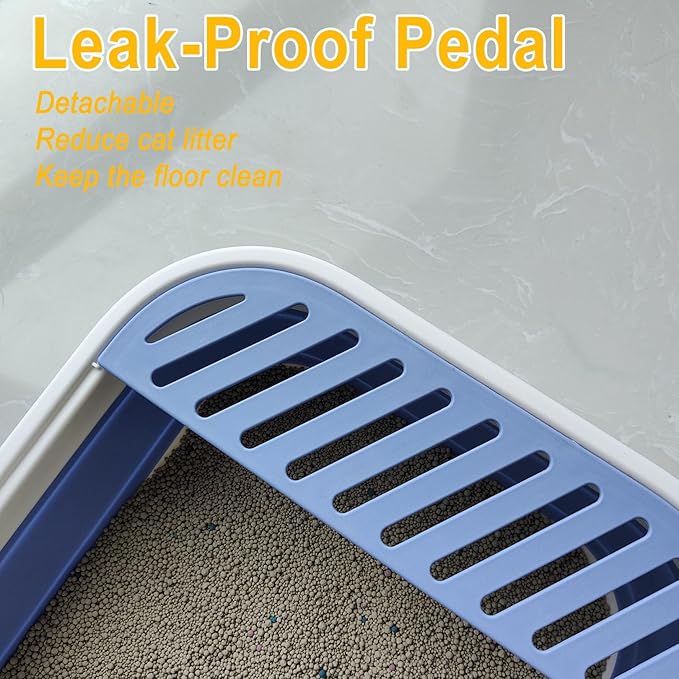 Kitten Training Litter Box, Collapsible Low Entry Kitten Litter Box Shallow LitterBox Senior Cats Anti-Splashing Open Potty Pan Scoop Leak-Proof Pedal Cat Toilet No Smell Easy Clean-Mewly Pet