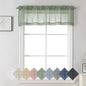 Aiyufeng Kirei Sage Green Kitchen Sheer Valance Curtains 14 Inch Length, Voile Linen Sheer Cafe Curtains for Bathroom Farmhouse Country Light Filtering Short Window Curtain 1 Panel(Green, 60 W x 14 L)
