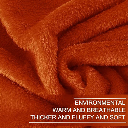 Fleece Blankets for All Season - Premium Lightweight Anti-Static Throw for Queen/Full Size Bed Extra Soft Brush Fabric Warm Sofa Thermal Blanket 90" x 90"(Orange)
