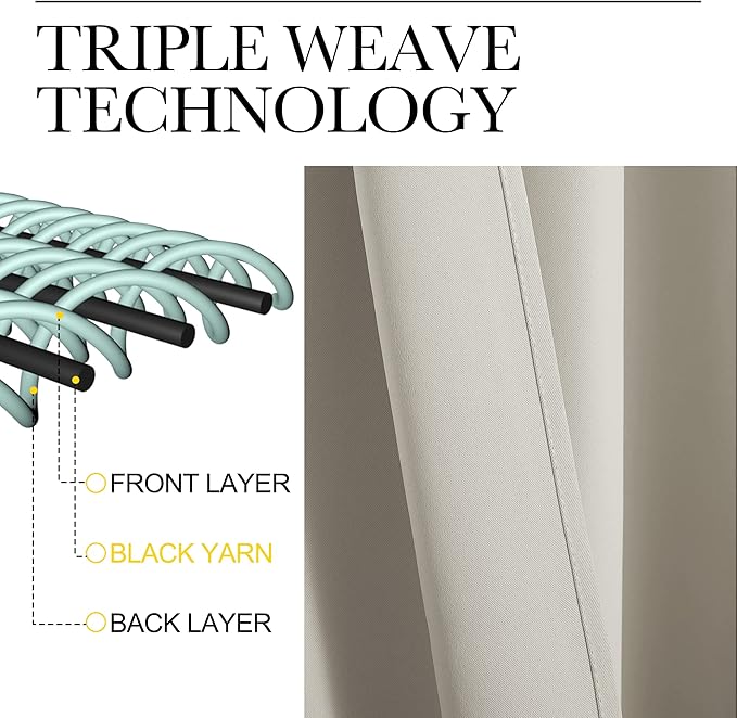 NICETOWN Natural Door Curtain for Doorway Privacy, 80 Inch Length, Room Divider Cover, Blackout Temporary Insulated Closet Panel for Bedroom (1 Panel, 2.8ft Wide)