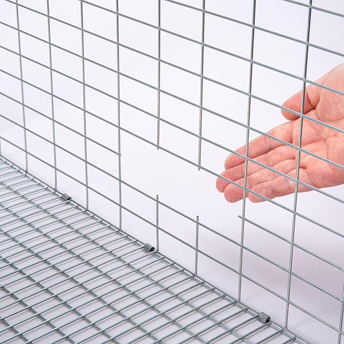 Metal Small Animal Feeder with Lid, Heavy Duty Rabbit Feeder, Large Capacity Rabbit Food Dispenser, Great for Rabbit, Guinea Pigs, Chinchillas and Other Small Animals.(7.4 inch, Purple)-Mewly Pet