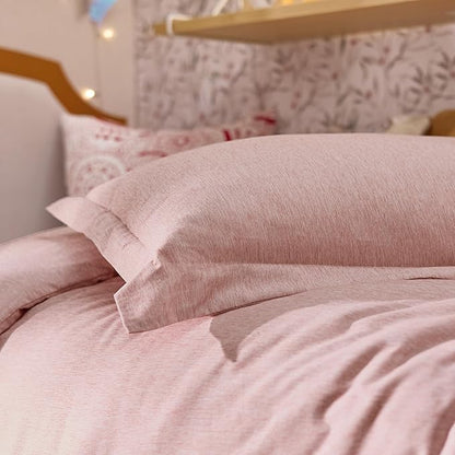 Bedsure Twin/Twin XL Comforter Set - Pink Soft Bedding for All Seasons, Cationic Dyed Bed Set, 2 Pieces, 1 Twin Size Comforter (68"x88") and 1 Pillow Sham (20"x26"+2")