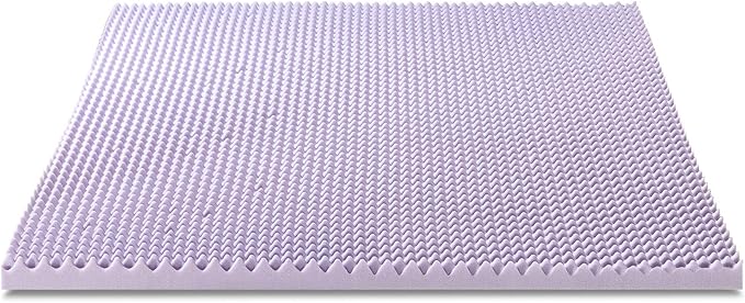 Best Price Mattress 2 Inch Egg Crate Memory Foam Mattress Topper with Soothing Lavender Infusion, CertiPUR-US Certified, Dorm Essentials, Queen