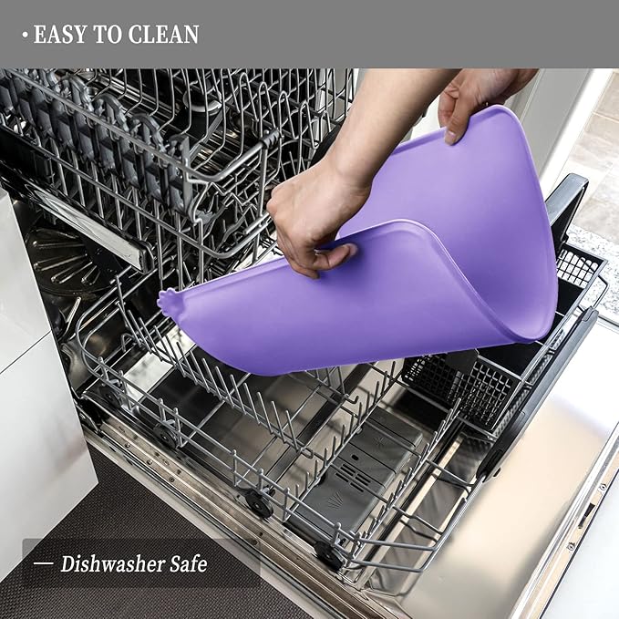 Waterproof Pet Feeding Mat with High Raised Edges, Heavier and Thicker Placemats for Cat Dog Water Bowl with BPA Free, Dogs Cats Food Mats for Messy Drinkers to Prevent Spill and Protect Floors-Mewly Pet