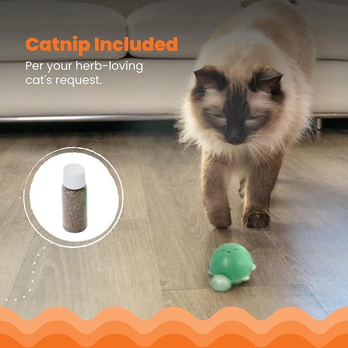 Catstages Wobble Turtle Catnip Diffuser Refillable Cat Toy-Mewly Pet