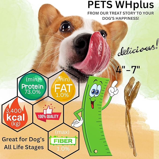 Beef Tendon Dog Treats, Single Ingredient, 100% Natural, Grass-Fed, Long-Lasting Rawhide-Free Chews, Collagen Protein, Dental & Joint Support, 4 oz, Safe & Grain-Free Snack-Mewly Pet