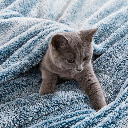 Exclusivo Mezcla Plush Fuzzy Fleece Bed Blanket Queen Size, Super Soft, Fluffy and Warm Blankets Suitable for All Seasons (Mixed Teal, 90x90 Inches)
