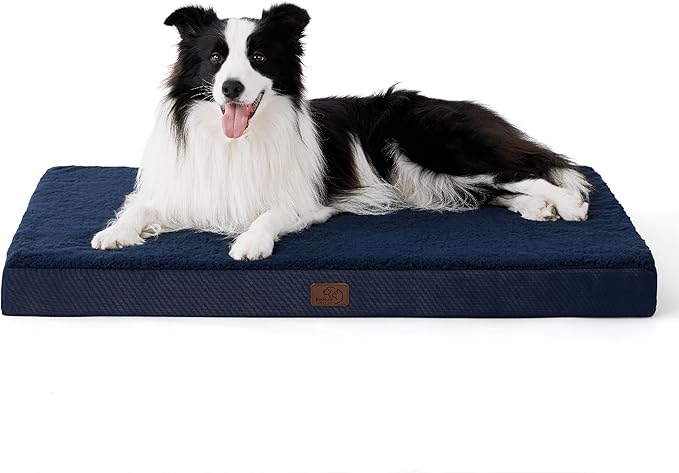 Bedsure Dog Beds Large Sized Dog - Orthopedic Flat Pet Beds with Removable Washable Cover, Egg Crate Foam Puppy Mat, Suitable for Pet Up to 65 lbs-Mewly Pet