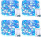 JMEXSUSS 4 Pack 50 LED Fairy Lights Battery Operated Silver Wire 16.1ft Waterproof Blue & White Twinkle Lights for Gifts Party Wedding Christmas Indoor Outdoor Decorations