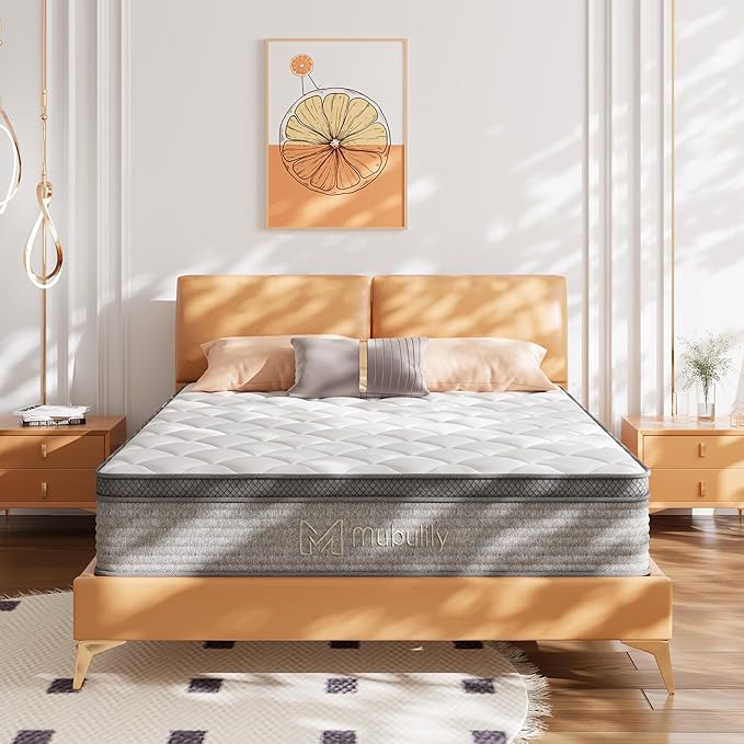Queen Mattress,12 Inch Cooling-Gel Memory Foam in a Box, Motion Isolation Individually Wrapped Pocket Coils Mattress,Pressure Relief,Back Pain Relief & Cooling,CertiPUR-US