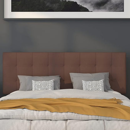 Flash Furniture Bedford Tufted Upholstered Queen Size Headboard in Dark Brown Fabric