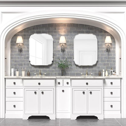 Silver Wall Mirror-Beveled Edge Frameless Mirrors for Bathroom, Vanity, Bedroom, Rectangle Mirrors（17.8X23.7inch）